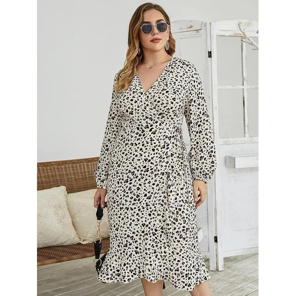 Robe Grande Taille Panthère Blanche