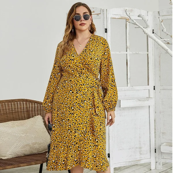 Robe Grande Taille Panthère Blanche