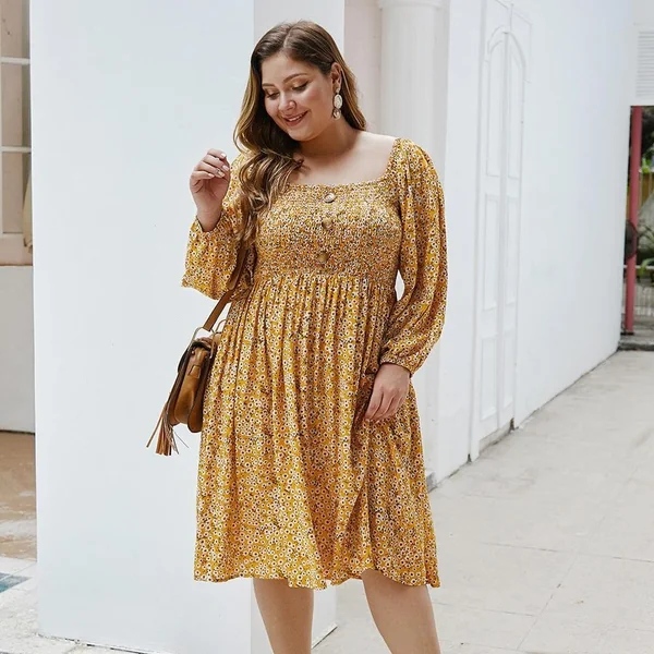 Robe Grande Taille Petit Tournesol