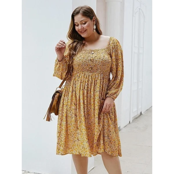 Robe Grande Taille Petit Tournesol