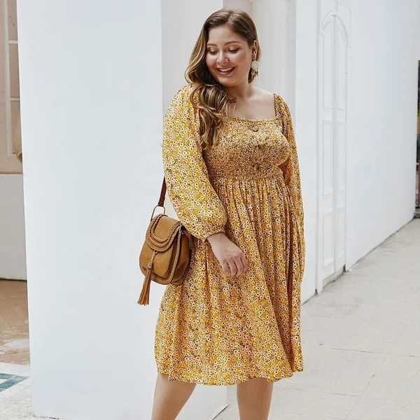 Robe Grande Taille Petit Tournesol