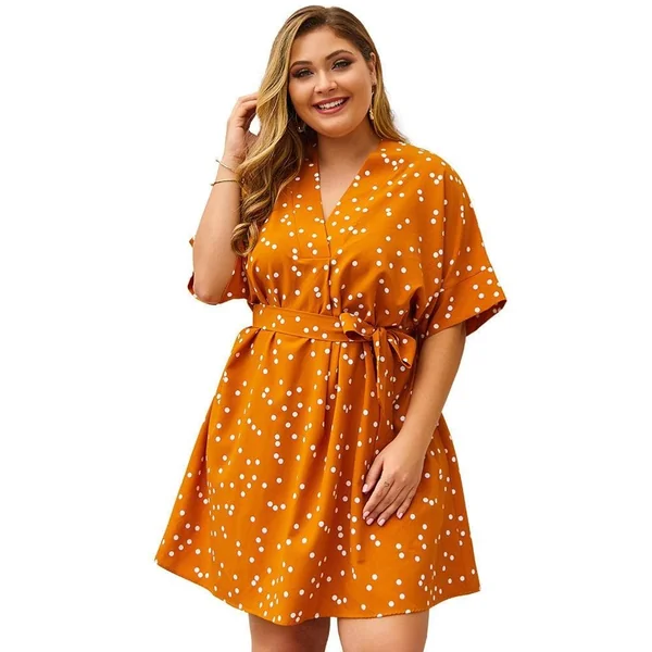 Robe Grande Taille à Petit Pois