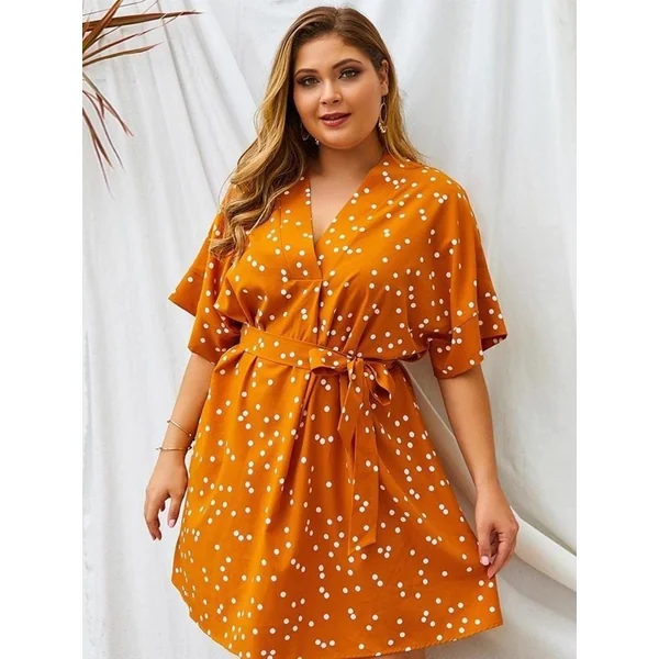 Robe Grande Taille à Petit Pois