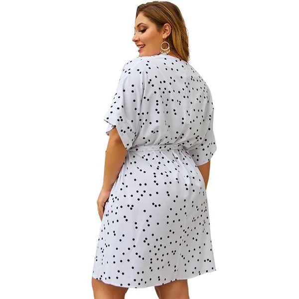 Robe Grande Taille à Petit Pois
