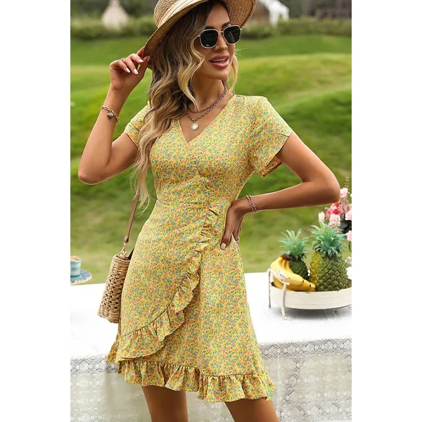 Robe Jaune Champêtre Pour Mariage