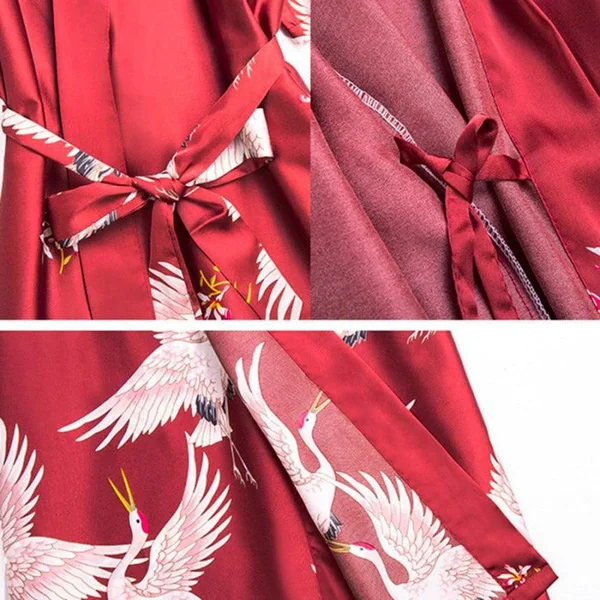 Robe Kimono Longue Rouge