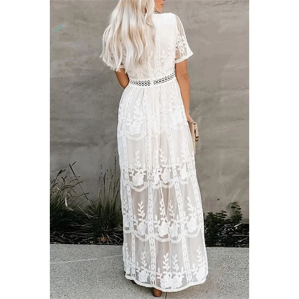 Robe Longue Blanche Bohème Chic