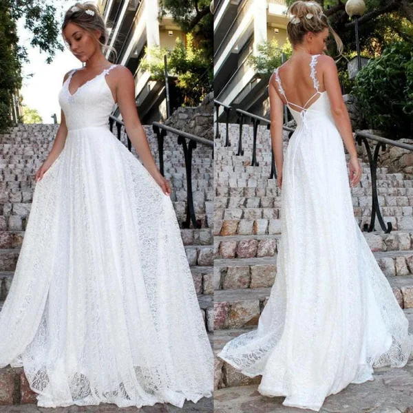 Robe longue blanche style mariage