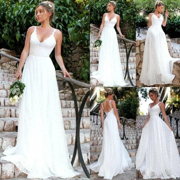 Robe longue blanche style mariage