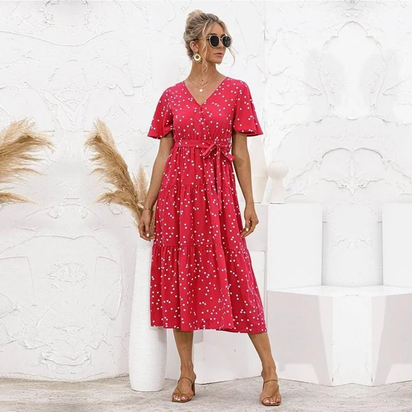 Robe Longue Bohème A Pois