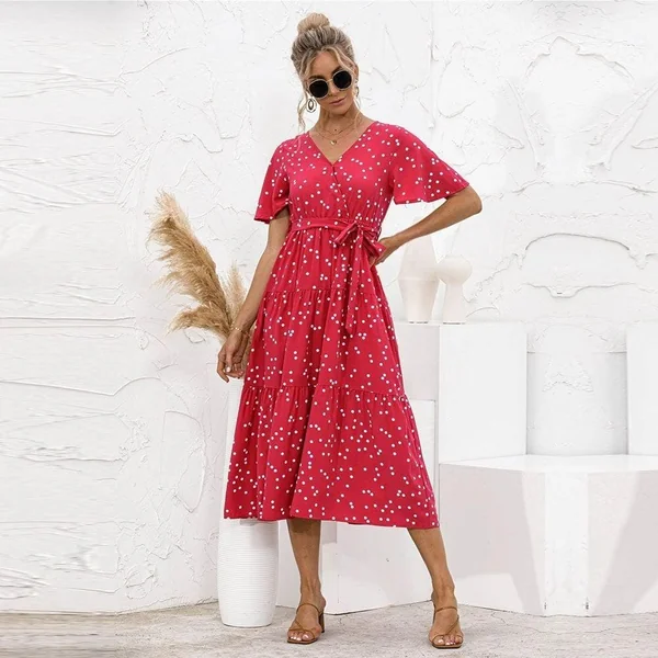 Robe Longue Bohème A Pois
