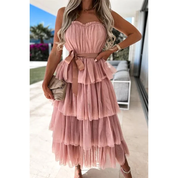 Robe Longue Bohème Ivoire à Volants – Nine