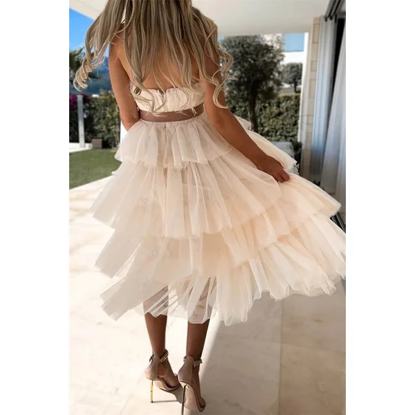 Robe Longue Bohème Ivoire à Volants – Nine