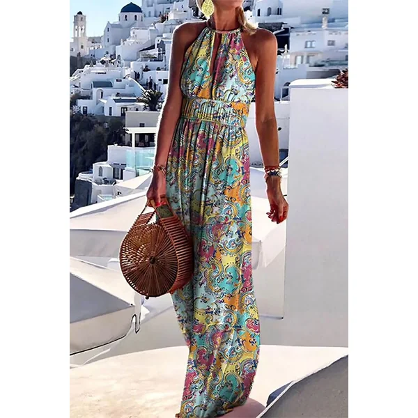 Robe Longue Bohème Multicolore – Camélia