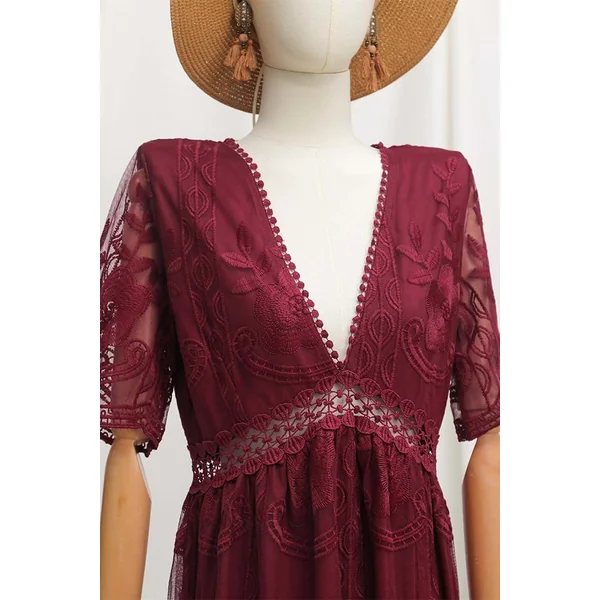 Robe Longue Bohème Noire en Dentelle – Hanaé