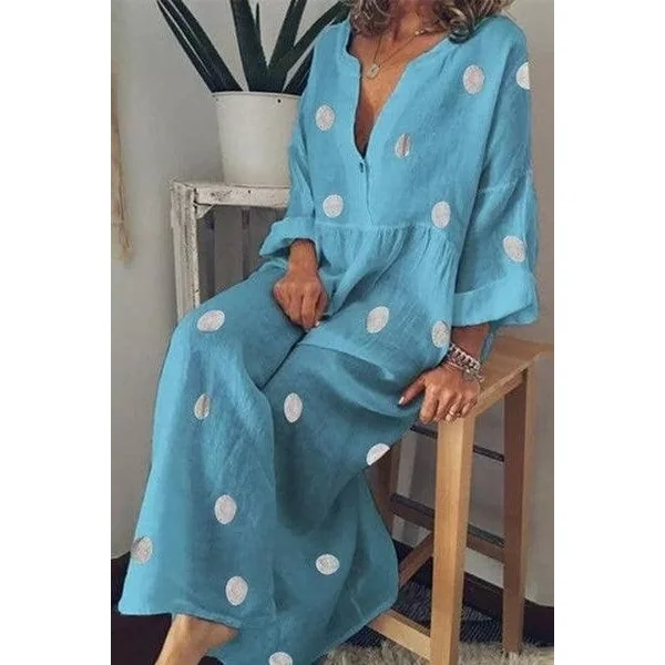 Robe Longue Bohème Pois