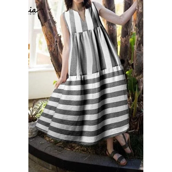 Robe Longue Bohème Rayures