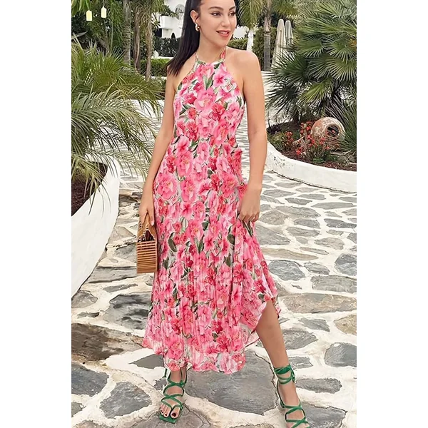 Robe Longue Bohème Rose – Ophélie