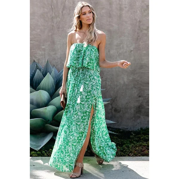 Robe Longue Bohème Sans Bretelles – Sixtine