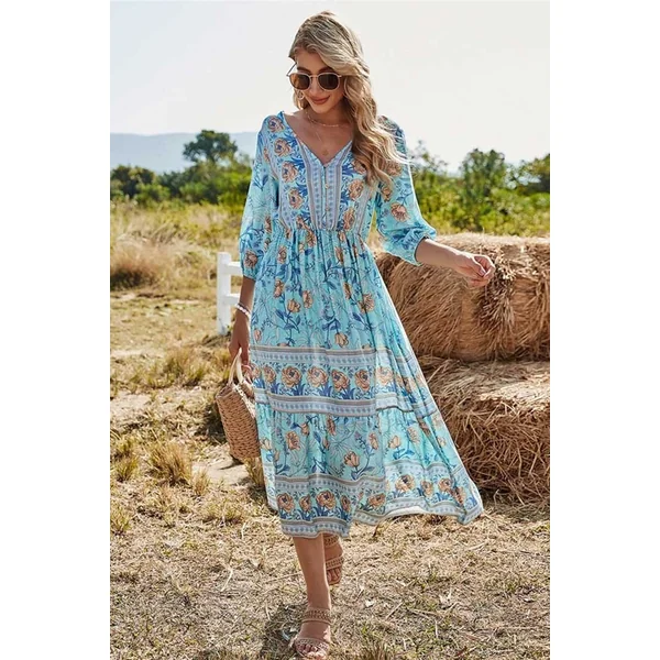 Robe Longue Bohème Vieux Rose – Effie