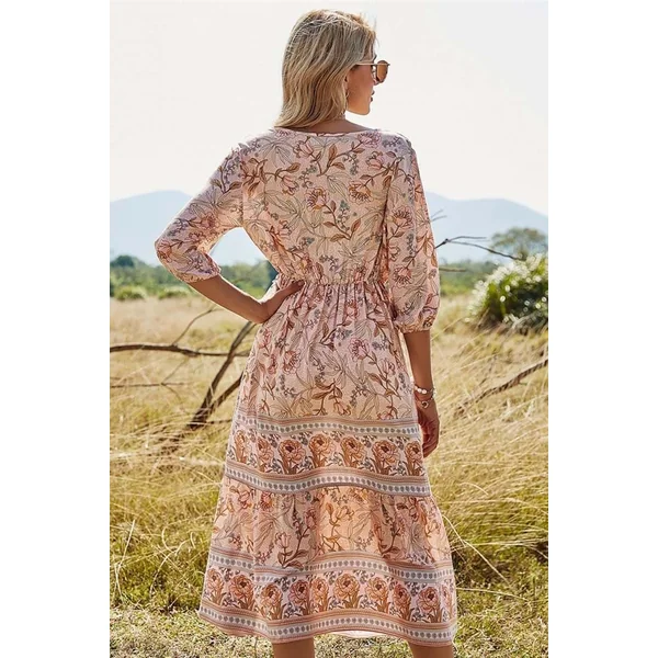 Robe Longue Bohème Vieux Rose – Effie