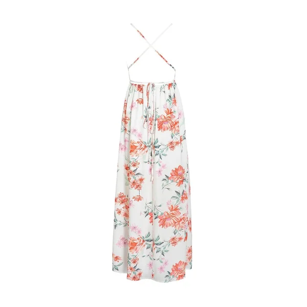 Robe Longue Bohème À Fleurs Blanches
