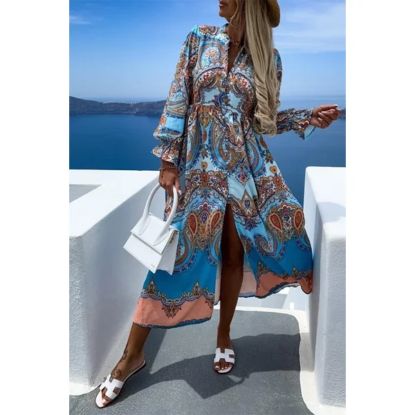 Robe Longue Bohème à Manches Longues – Elena