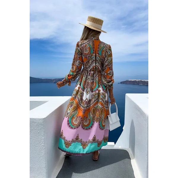 Robe Longue Bohème à Manches Longues – Elena