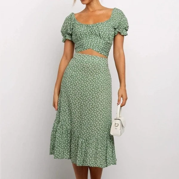Robe longue bohème à volants