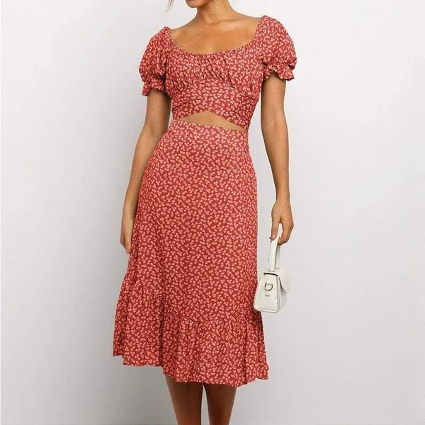 Robe longue bohème à volants