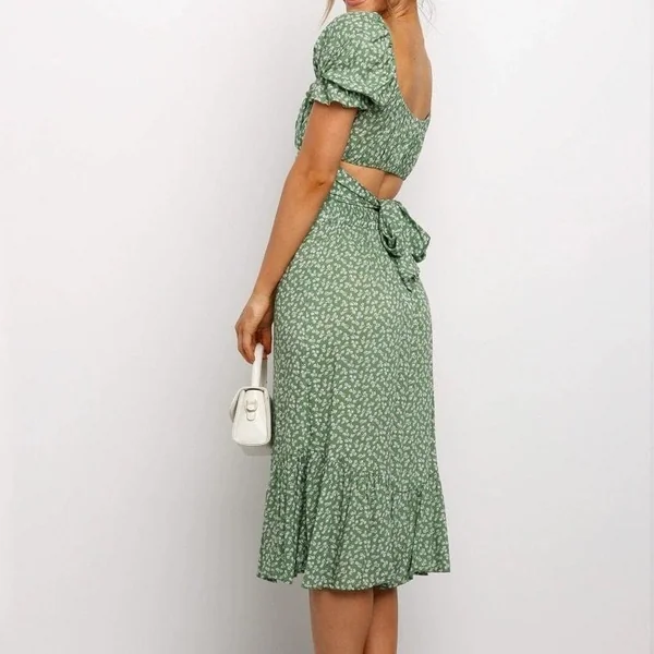 Robe longue bohème à volants