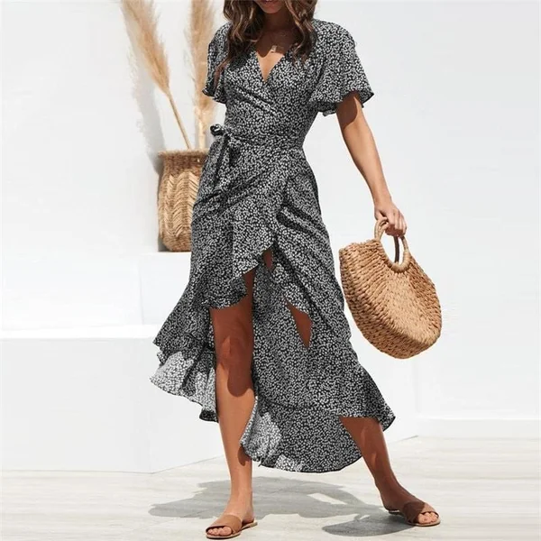 Robe longue bohémienne avec imprimé floral