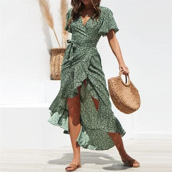 Robe longue bohémienne avec imprimé floral