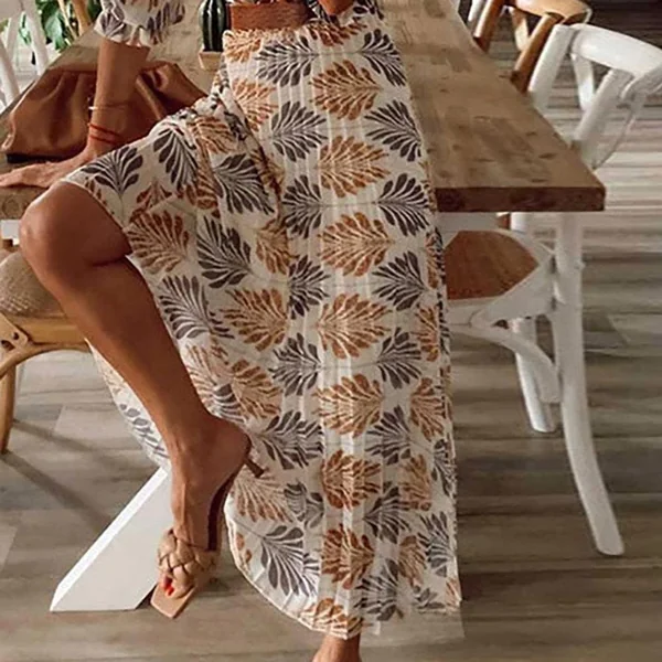 Robe longue bohémienne avec imprimé