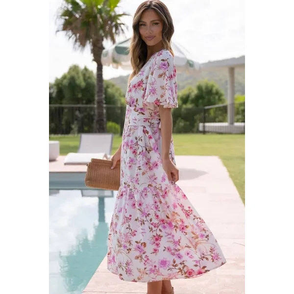 Robe Longue Champêtre Rose