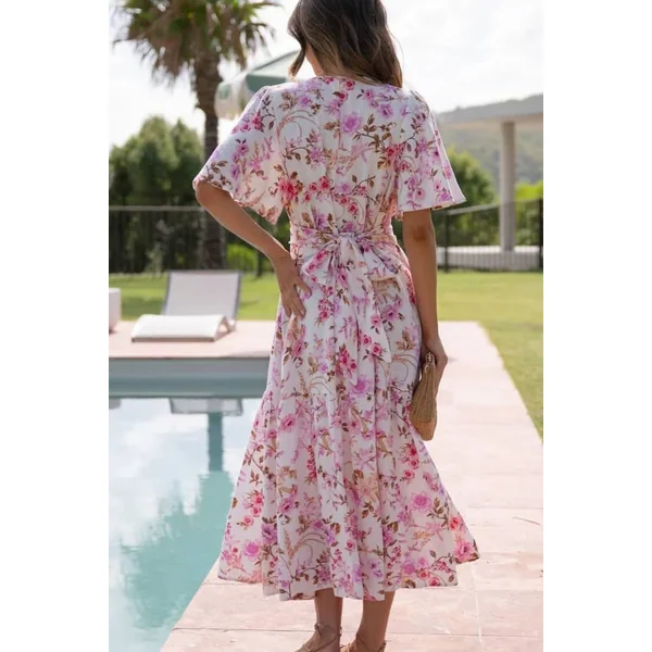 Robe Longue Champêtre Rose