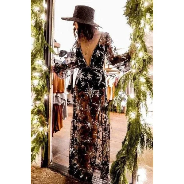 Robe Longue En Dentelle Pour Femme