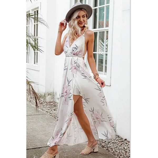 Robe Longue En Mousseline De Soie Blanche
