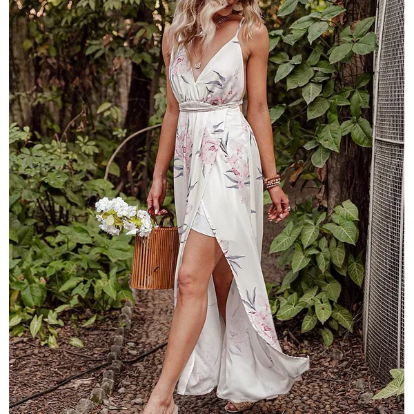 Robe Longue En Mousseline De Soie Blanche