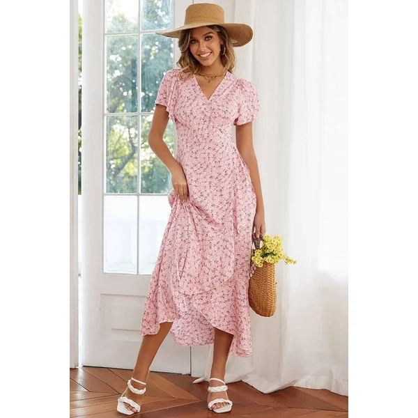 Robe Longue Femme Champêtre Petite Fleur