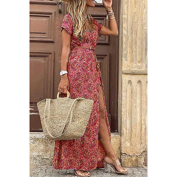 Robe Longue Fendue Bohème – Aimée