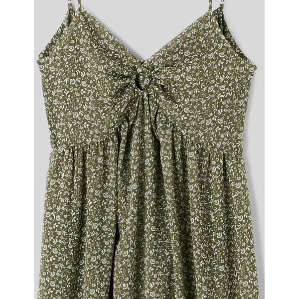 Robe longue imprimée Vert Kaki