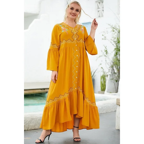Robe Longue Jaune Bohème