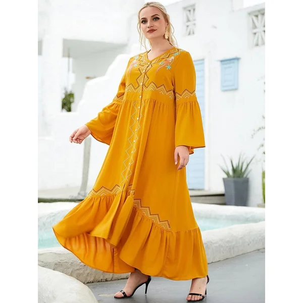 Robe Longue Jaune Bohème