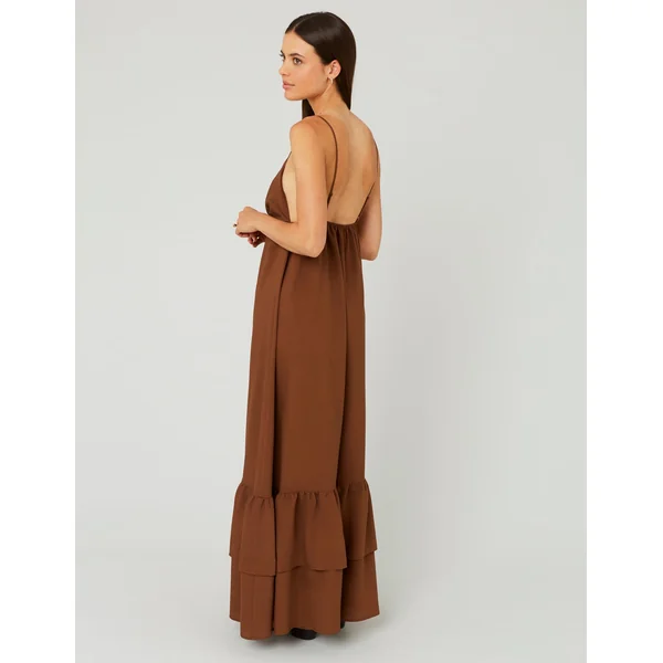 Robe longue maxi Marron