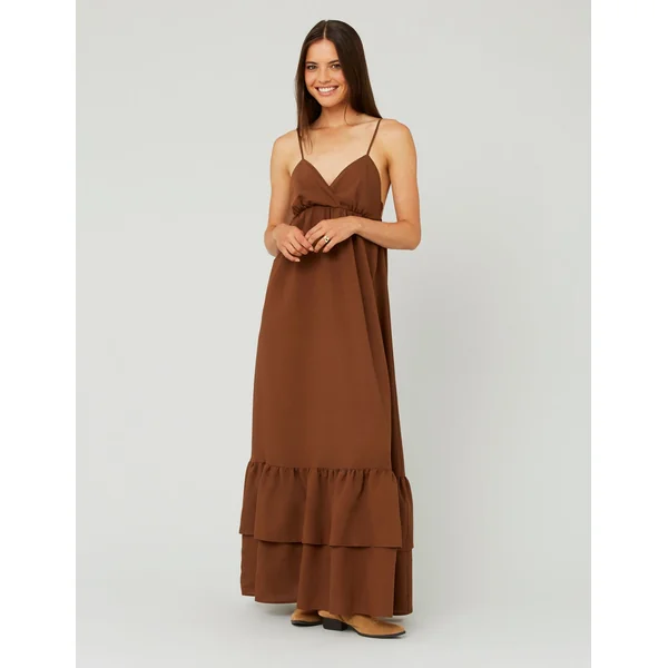 Robe longue maxi Marron
