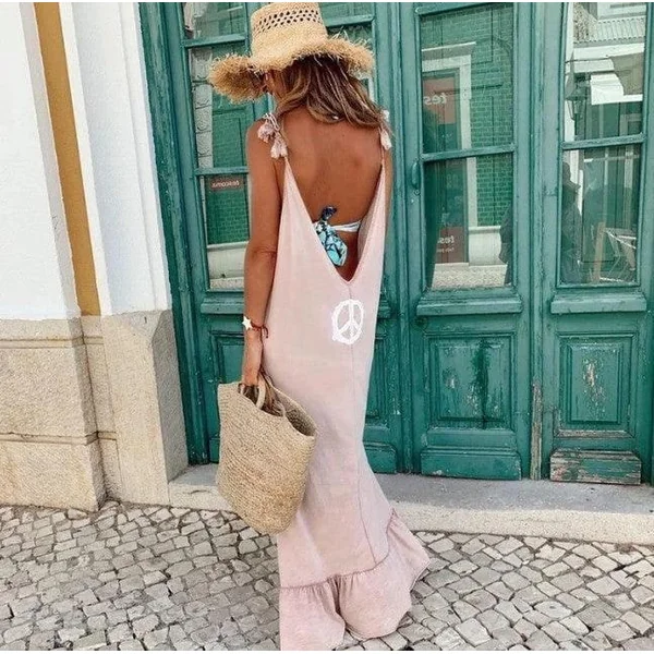 Robe Longue Rose Hippie