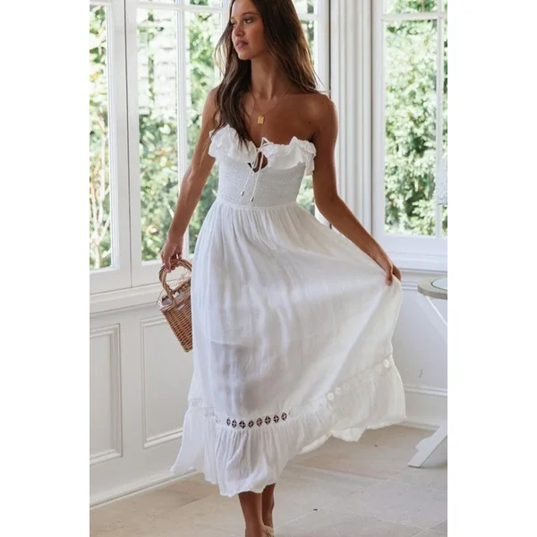 Robe Longue Tzigane Blanche