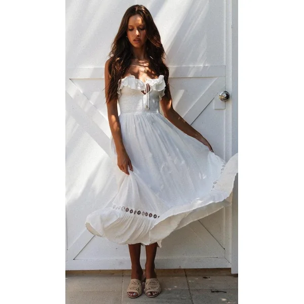 Robe Longue Tzigane Blanche