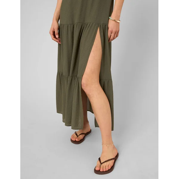 Robe longue à découpes dans le dos Vert kaki